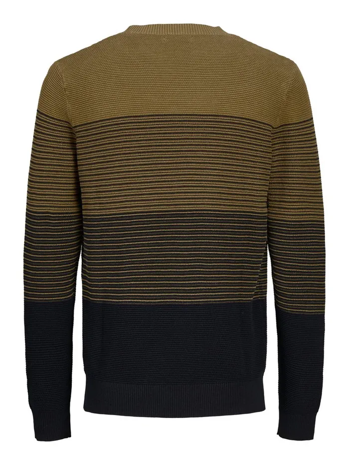 Knitwear JACK and JONES Mens STRIPED KNITTED PULLOVER Green Kangaroo Gift 4 You
