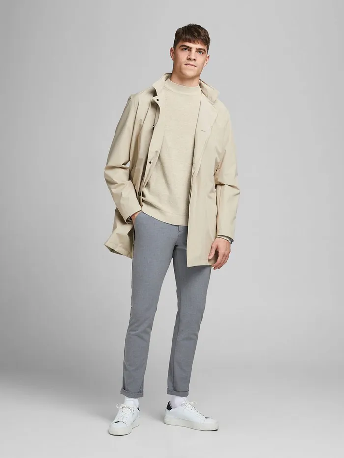 Knitwear JACK and JONES Mens TEXTURED KNITTED PULLOVER Beige Oatmeal Popular