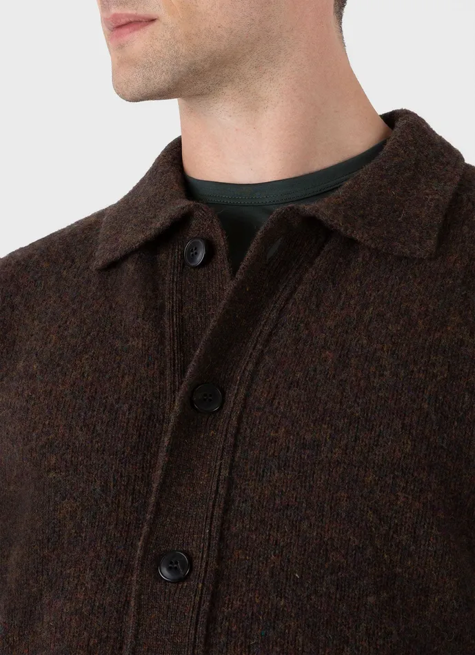Knitwear Men ussunspel Shetland Cardigan Dark Green Melange Knitwear Men ussunspel Shetland Cardigan Dark Green Melange