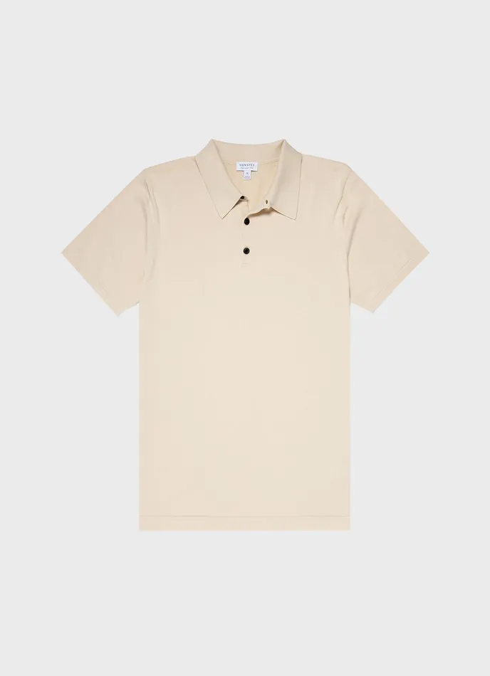 Knitwear Sea Island Cotton Polo Shirt Undyed 8211 ussunspel Men