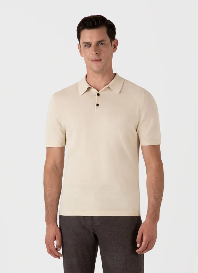 Knitwear Sea Island Cotton Polo Shirt Undyed 8211 ussunspel Men Knitwear Sea Island Cotton Polo Shirt Undyed 8211 ussunspel Men