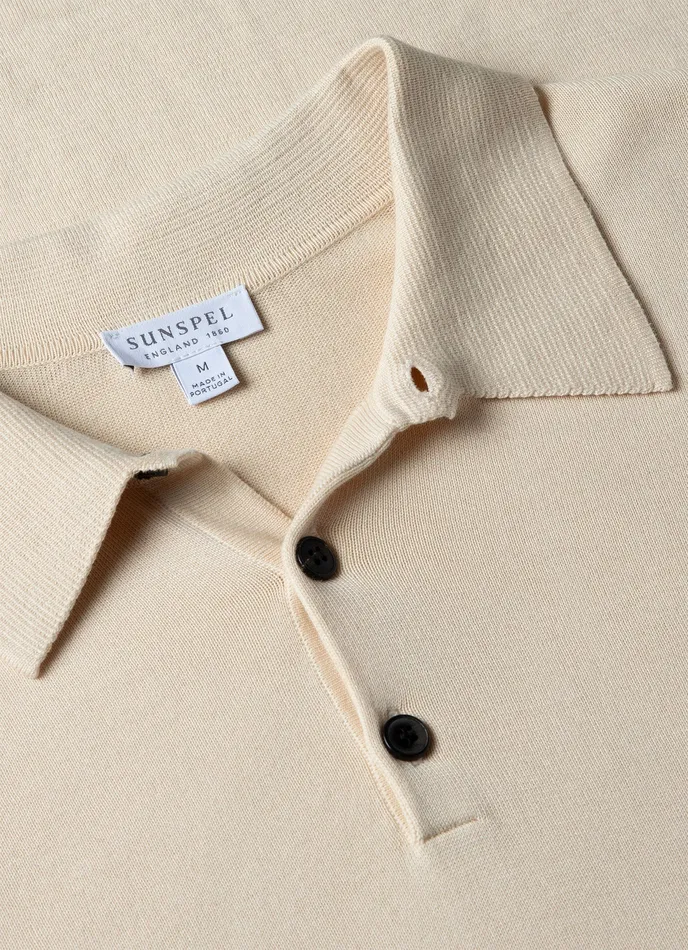 Knitwear Sea Island Cotton Polo Shirt Undyed 8211 ussunspel Men Knitwear Sea Island Cotton Polo Shirt Undyed 8211 ussunspel Men