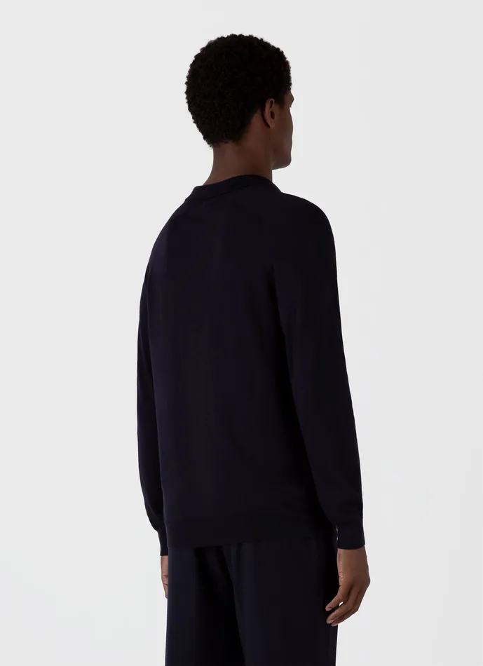 Knitwear ussunspel Men Sea Island Cashmere Polo Shirt Midnight Navy Knitwear ussunspel Men Sea Island Cashmere Polo Shirt Midnight Navy