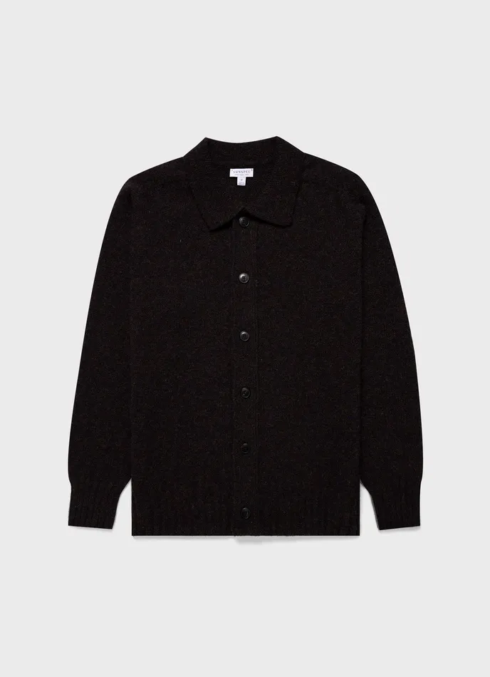 Knitwear ussunspel Men Shetland Cardigan Midnight Melange