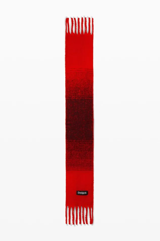 Knitwear Women Desigual Fringed Scarf Red