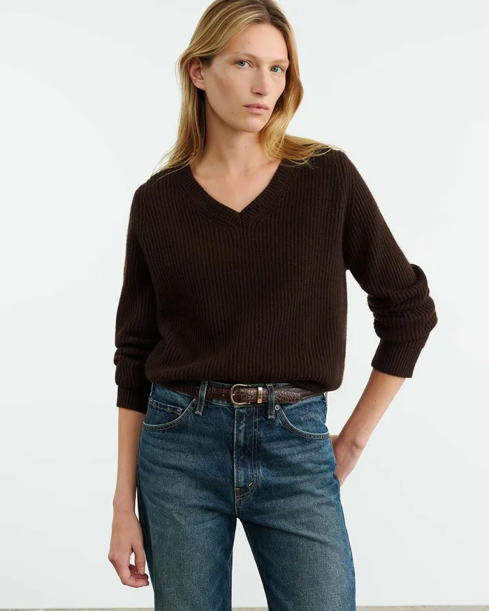 KORINA CASHMERE SWEATER Espresso Women Nili Lotan Knits and Sweaters