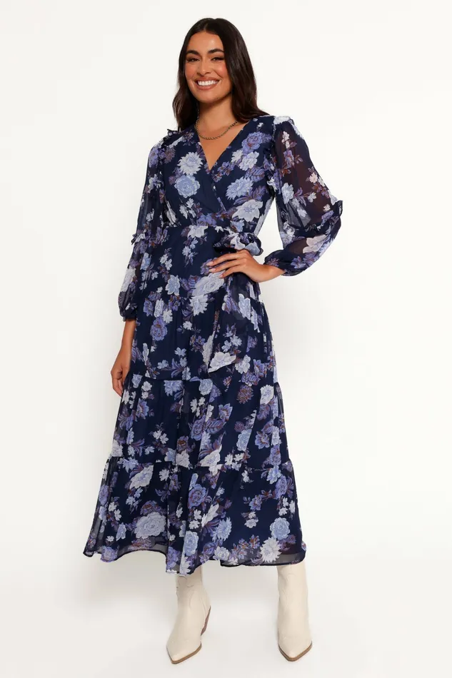Korina Long Sleeve Maxi Dress Vintage Blues Women Dresses Petal and Pup