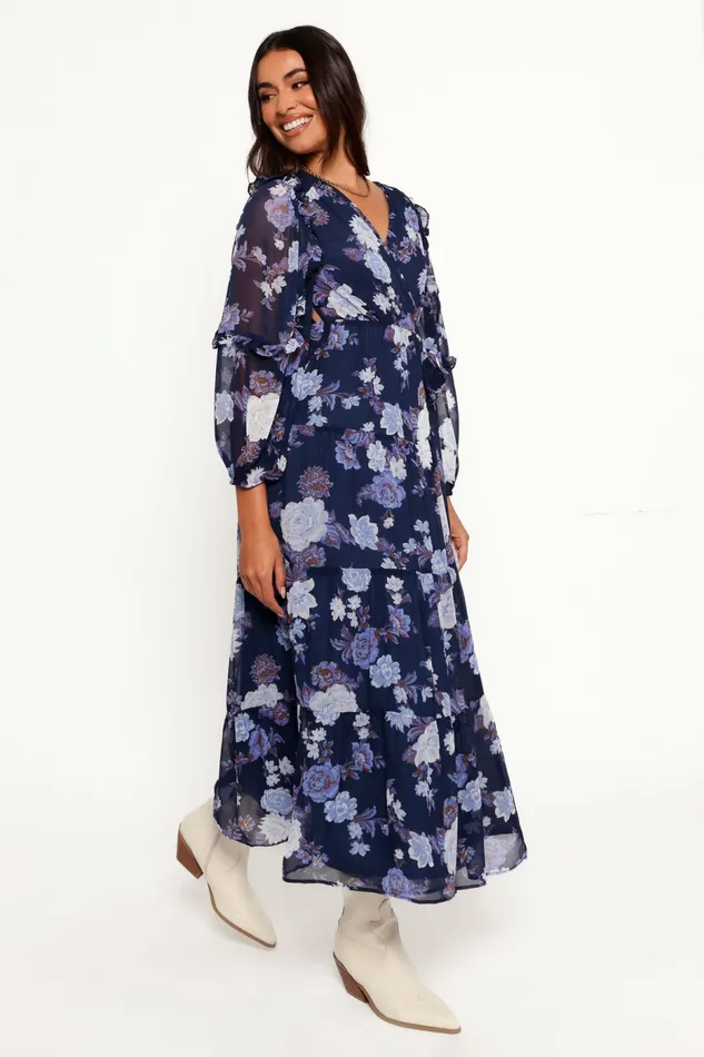 Korina Long Sleeve Maxi Dress Vintage Blues Women Dresses Petal and Pup
