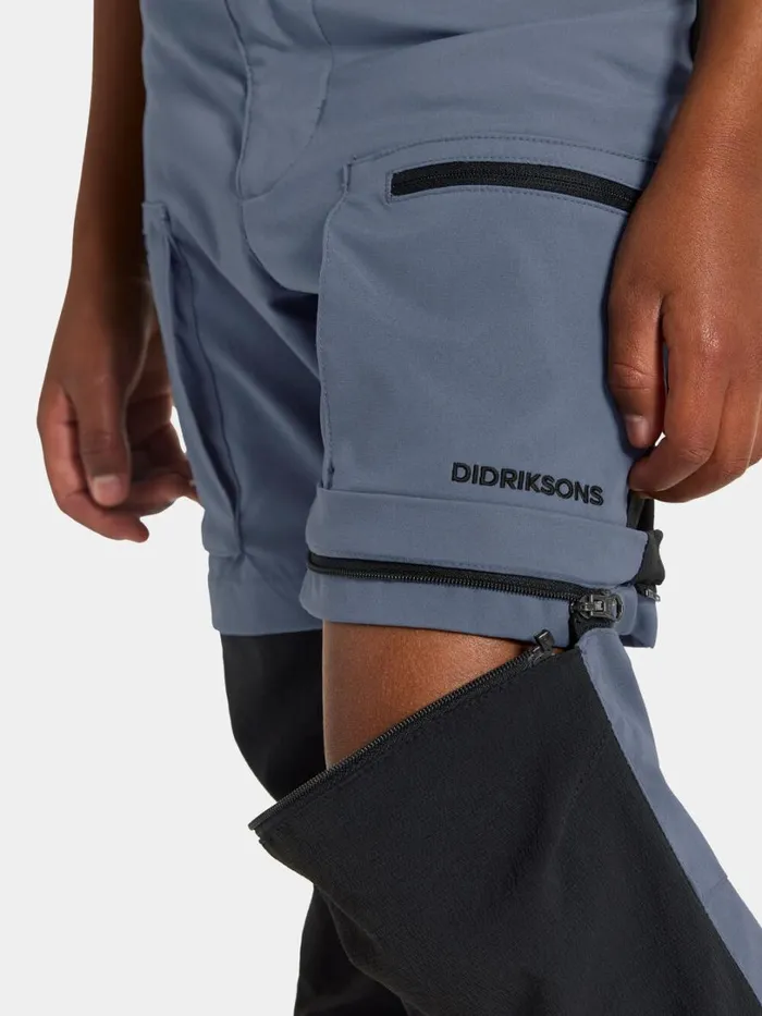 Kotten Kids039 ZippOff Pants True Blue Kids Didriksons Waterproof Trousers