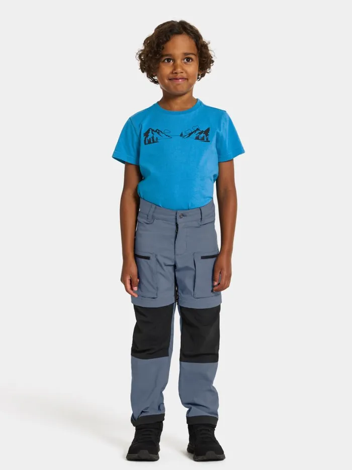 Kotten Kids039 ZippOff Pants True Blue Kids Didriksons Waterproof Trousers