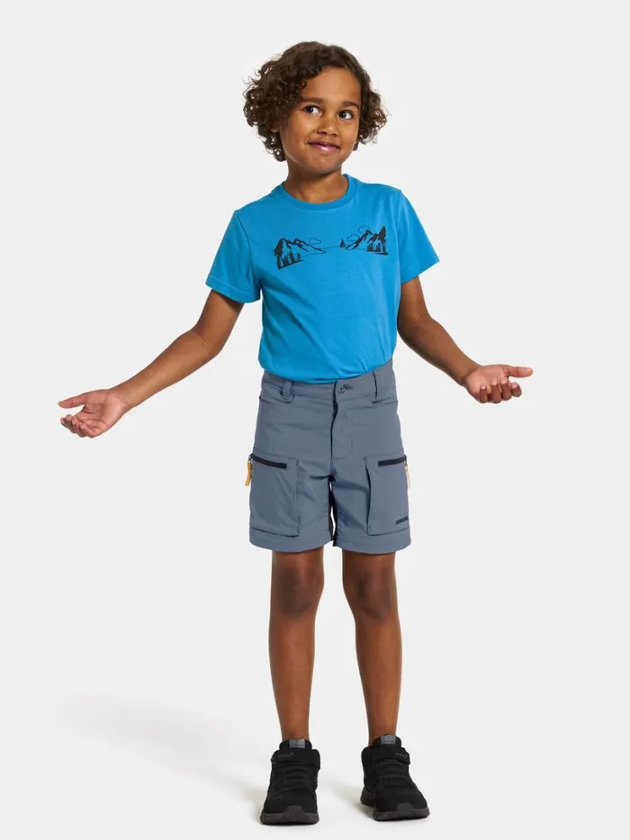 Kotten Kids039 ZippOff Pants True Blue Kids Didriksons Waterproof Trousers