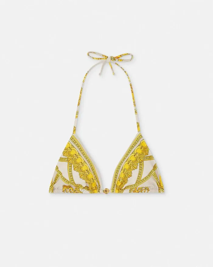 La Coupe Des Dieux Bikini Top Goldprint Women Versace Swimwear