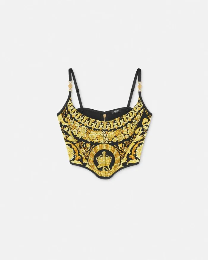 La Coupe Des Dieux Corset Top Blackprint Women Versace Shirts and Tops