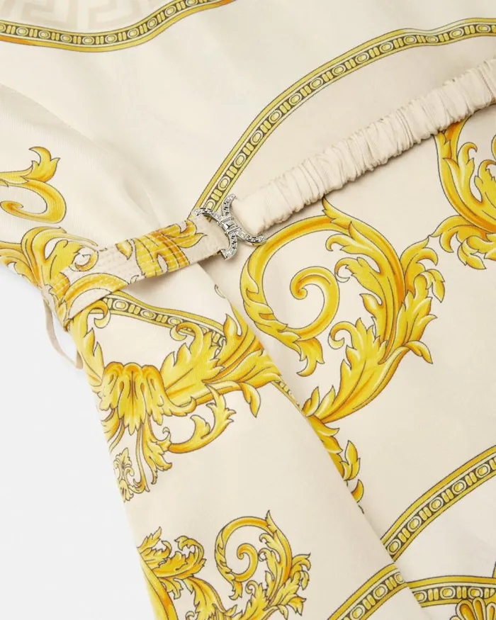 La Coupe Des Dieux Silk Shirt Dress Goldprint Women Versace Dresses