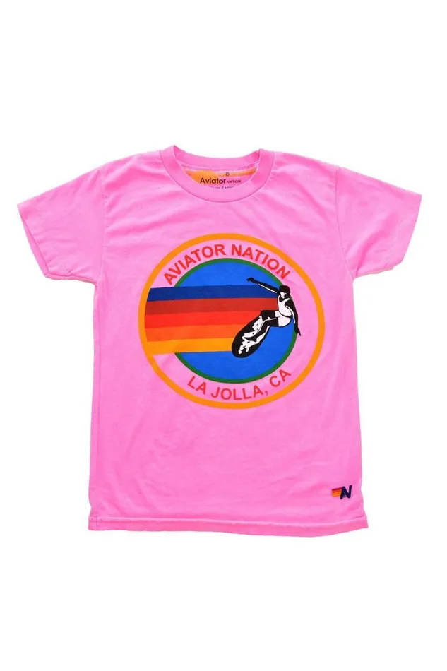La Jolla Tee 8211 Neon Pink Kids Aviator Nation Tees