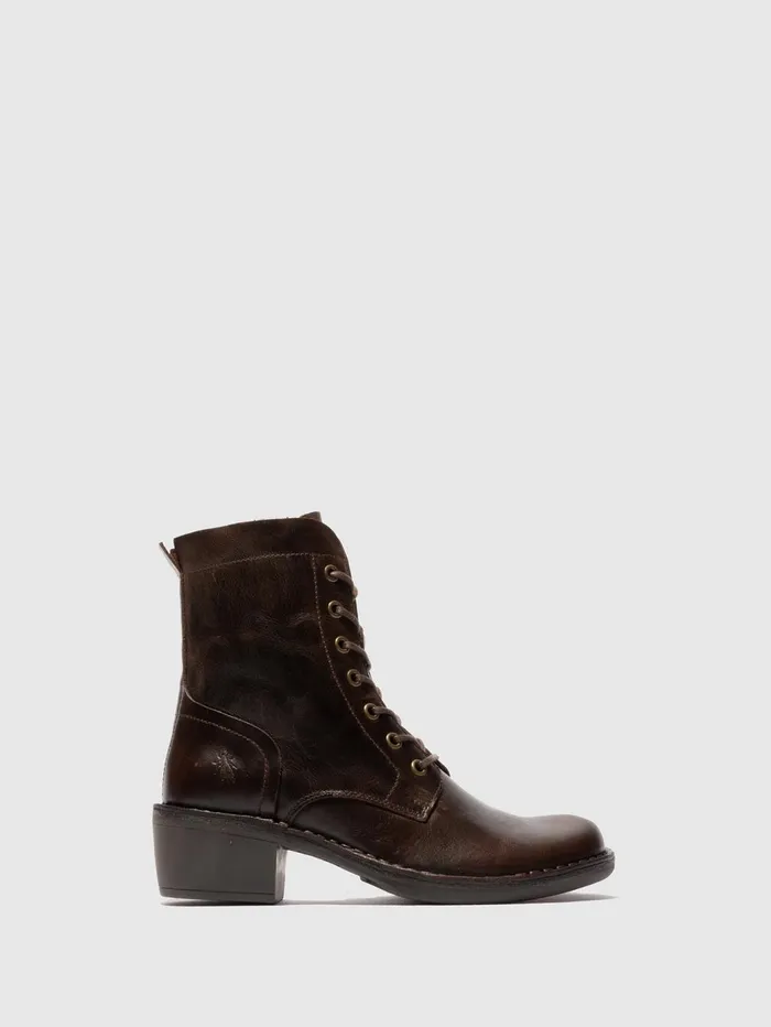 Laceup Ankle Boots MILU044FLY DARK BROWN Women Fly London Ankle Boots