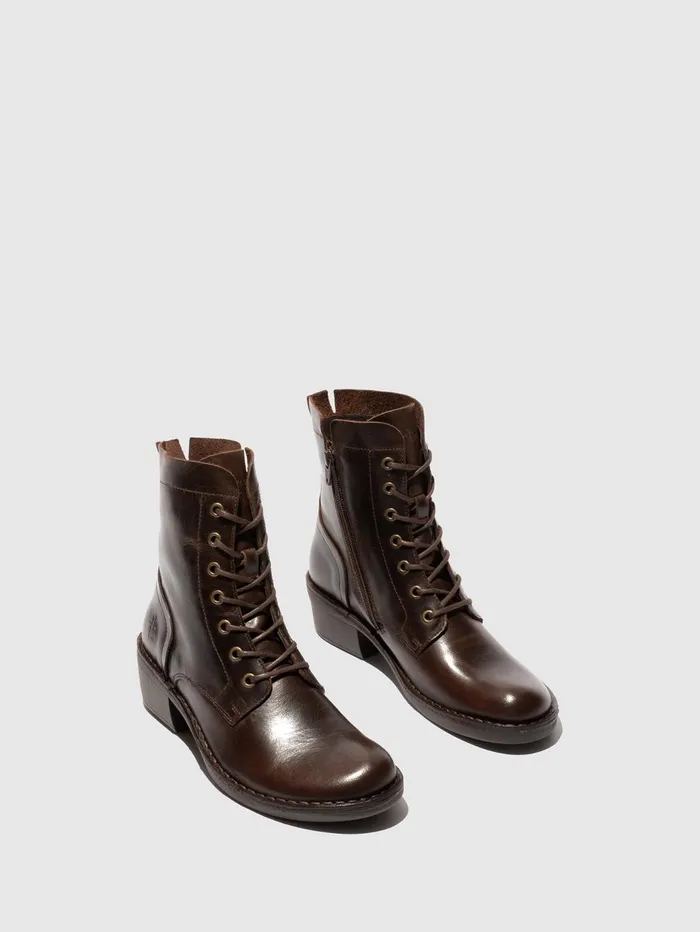 Laceup Ankle Boots MILU044FLY DARK BROWN Women Fly London Ankle Boots