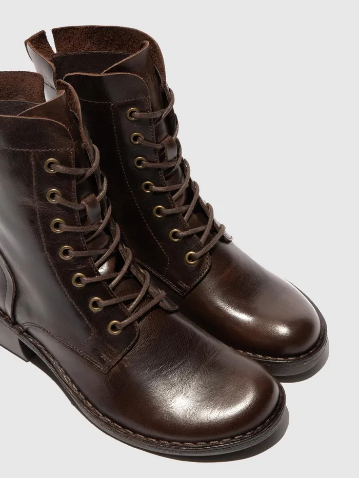 Laceup Ankle Boots MILU044FLY DARK BROWN Women Fly London Ankle Boots