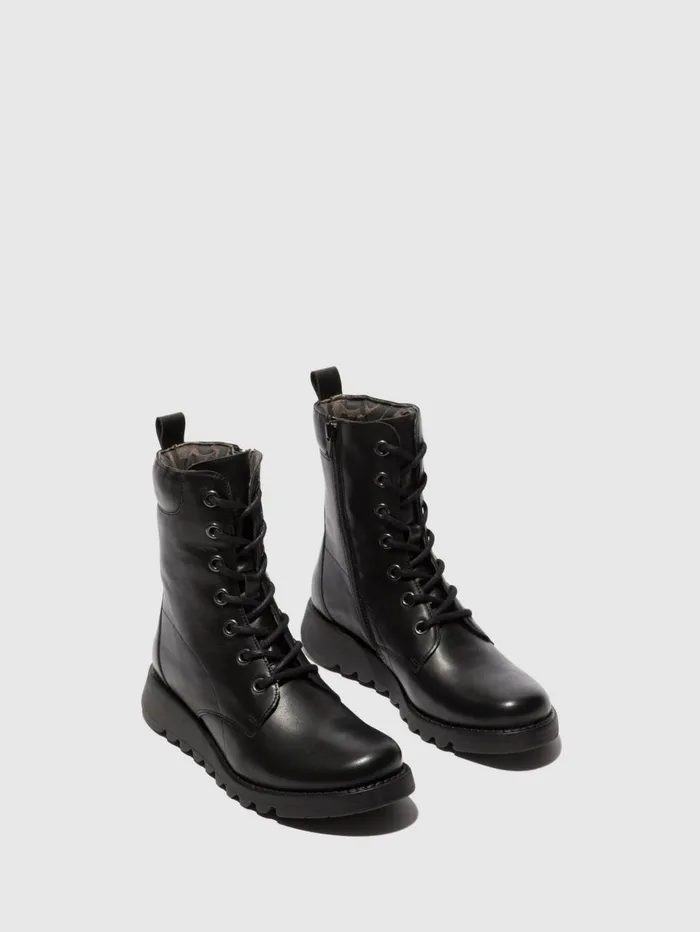 Laceup Ankle Boots SILF015FLY BLACK Women Fly London Ankle Boots