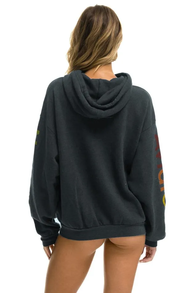 Laguna Beach Relaxed Pullover Hoodie 8211 Charcoal WomenMen Aviator Nation Hoodies