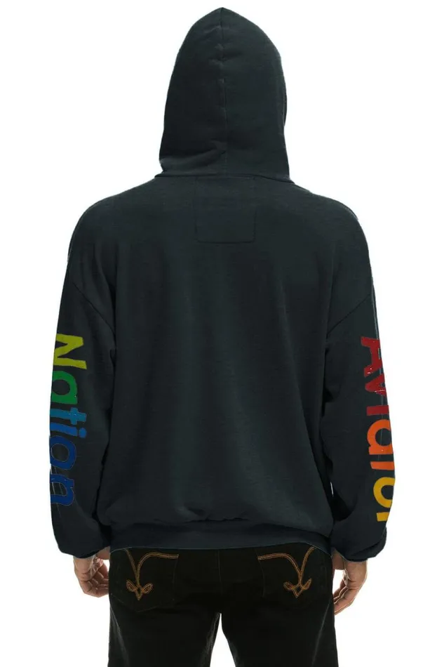 Laguna Beach Relaxed Pullover Hoodie 8211 Charcoal WomenMen Aviator Nation Hoodies
