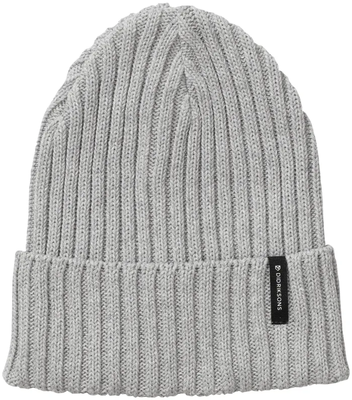Laken Beanie Grey Melange WomenMen Didriksons Hats and Caps
