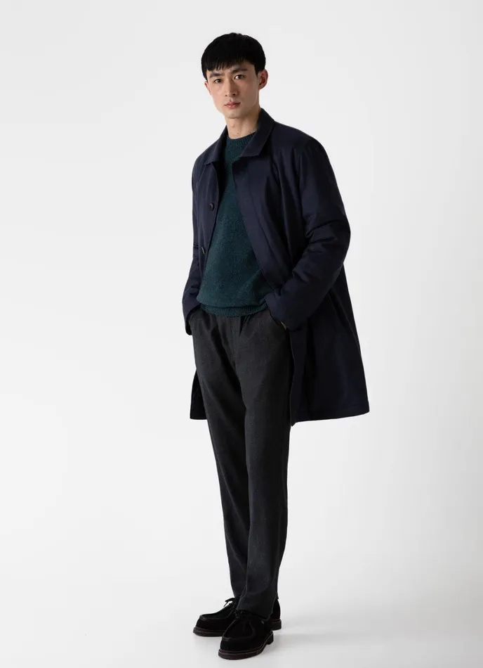 Lambswool Crew Neck Jumper Peacock Men SUNSPEL Knitwear