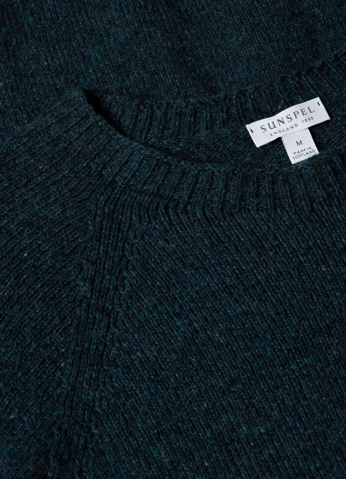 Lambswool Crew Neck Jumper Peacock Men SUNSPEL Knitwear