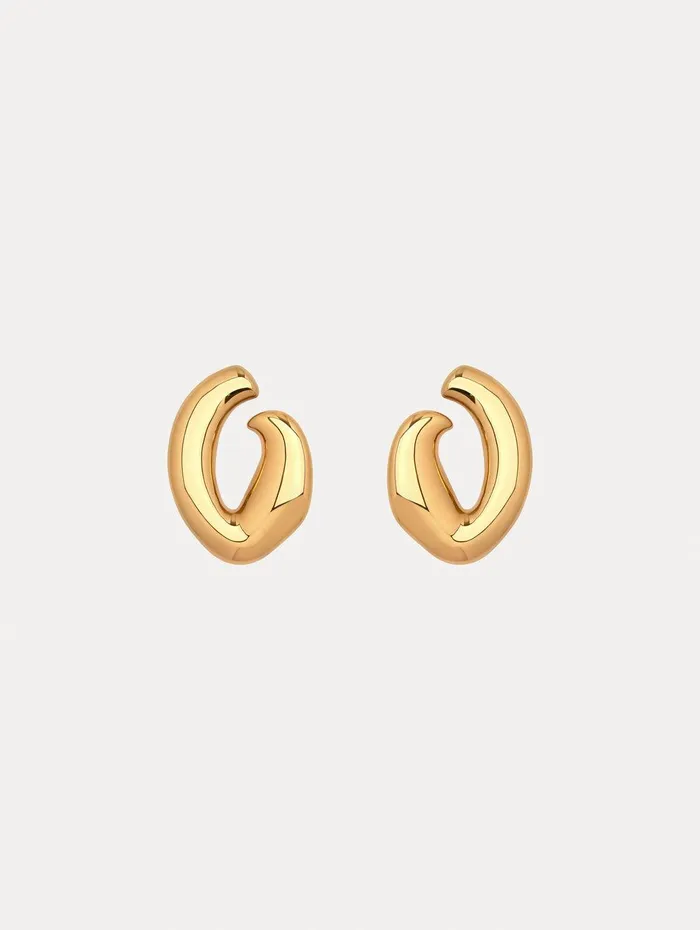 Large O Stud Earrings Gold Women Oscar De La Renta Earrings