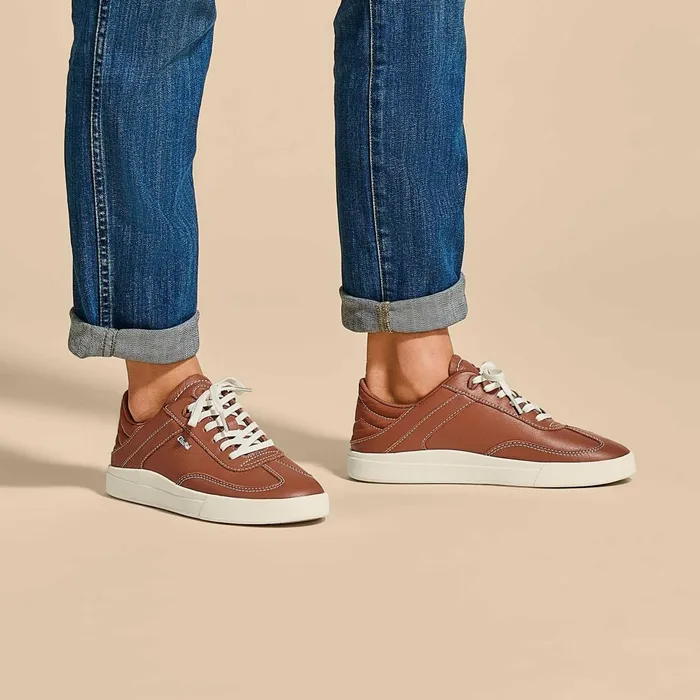 Leather Women Olukai Haupu Leather Sneakers 8211 Fox