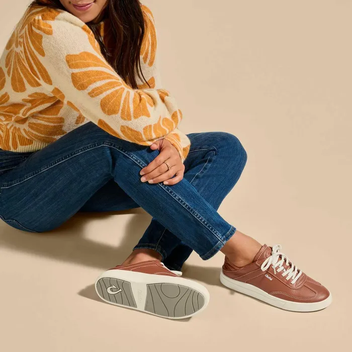 Leather Women Olukai Haupu Leather Sneakers 8211 Fox
