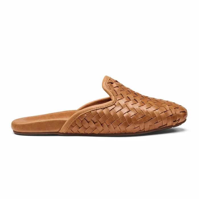 Leather Women Olukai Mii Woven Leather Mule Shoes 8211 Fox