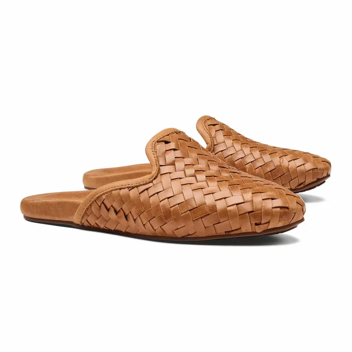 Leather Women Olukai Mii Woven Leather Mule Shoes 8211 Fox