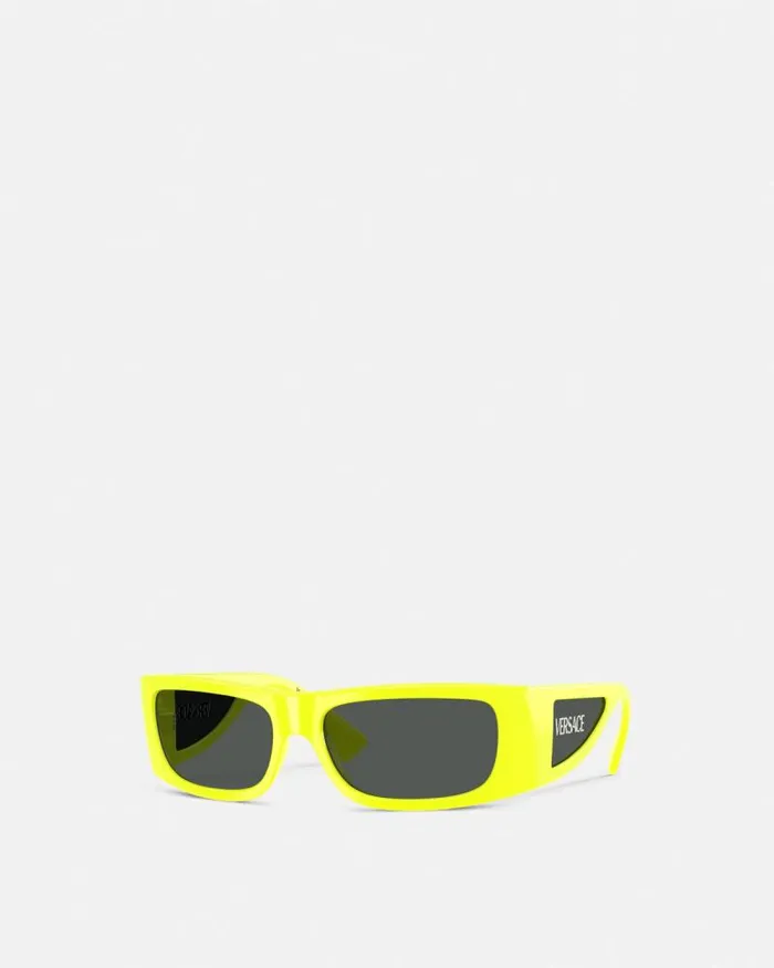 Lens Logo Sunglasses Yellow Men Versace Sunglasses