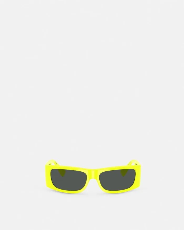 Lens Logo Sunglasses Yellow Men Versace Sunglasses
