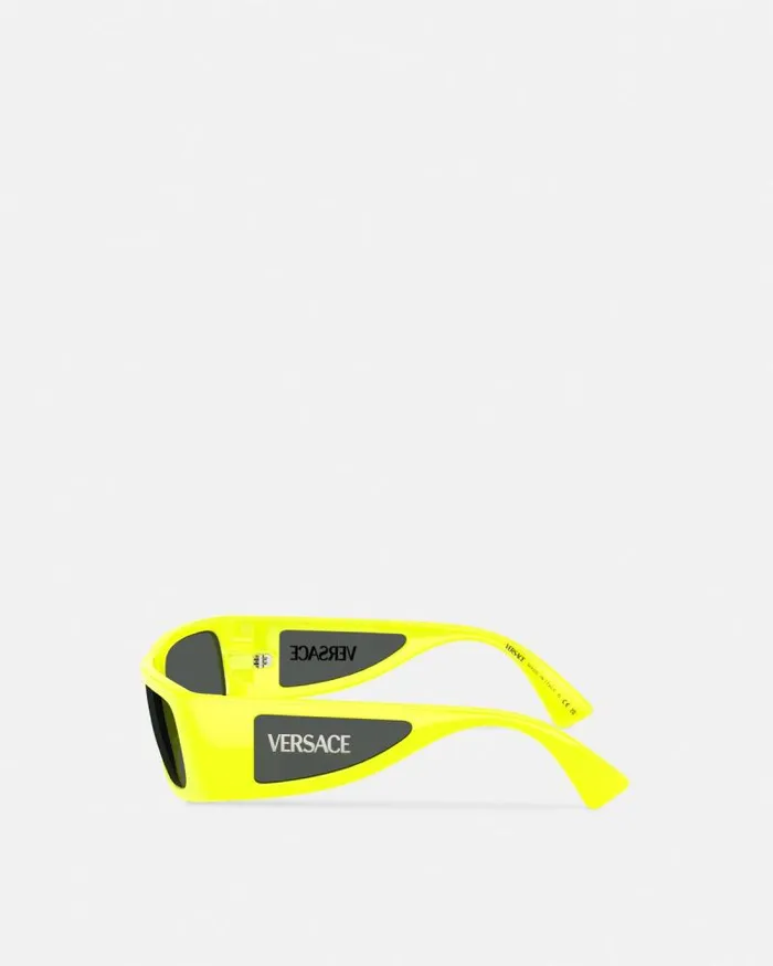 Lens Logo Sunglasses Yellow Men Versace Sunglasses