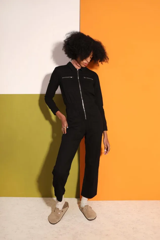 LF Markey Boilersuits Women Danny Boilersuit Jet Black Canvas