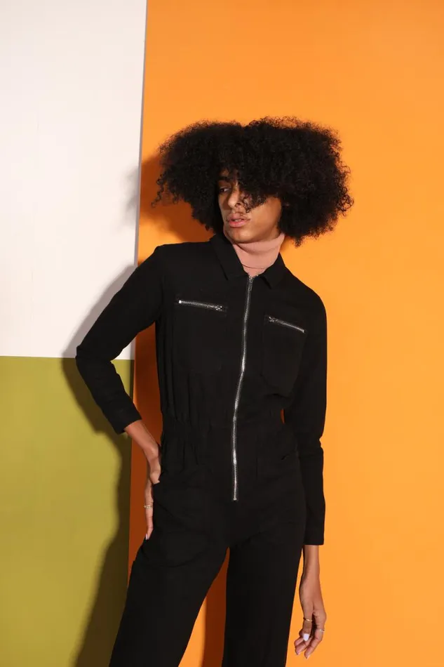 LF Markey Boilersuits Women Danny Boilersuit Jet Black Canvas