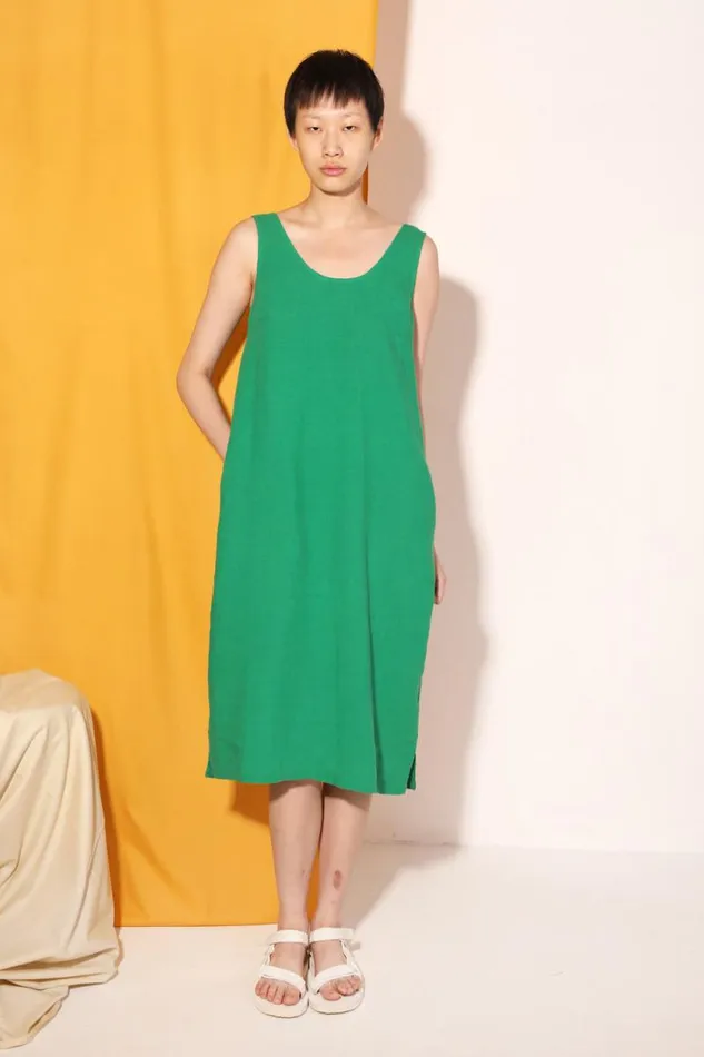 LF Markey Dresses Women Basic Linen Shift Dress Grass