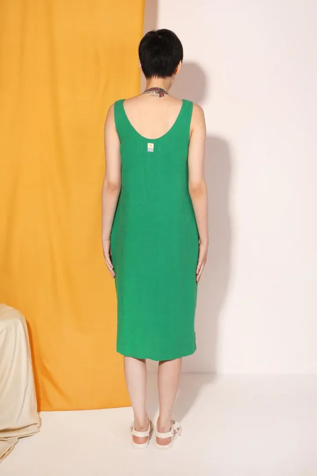LF Markey Dresses Women Basic Linen Shift Dress Grass