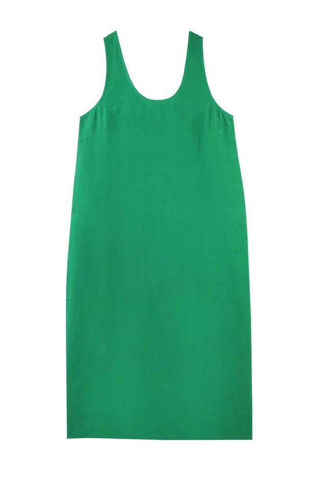 LF Markey Dresses Women Basic Linen Shift Dress Grass