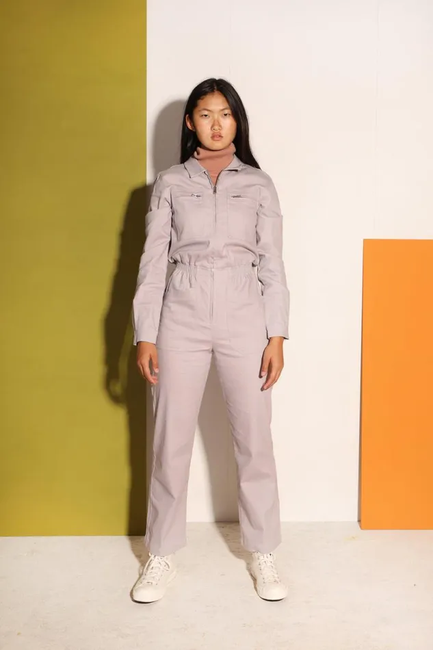 LF Markey One Pieces Women Danny Stretch Drill Boilersuit Cloud