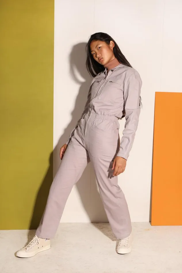 LF Markey One Pieces Women Danny Stretch Drill Boilersuit Cloud