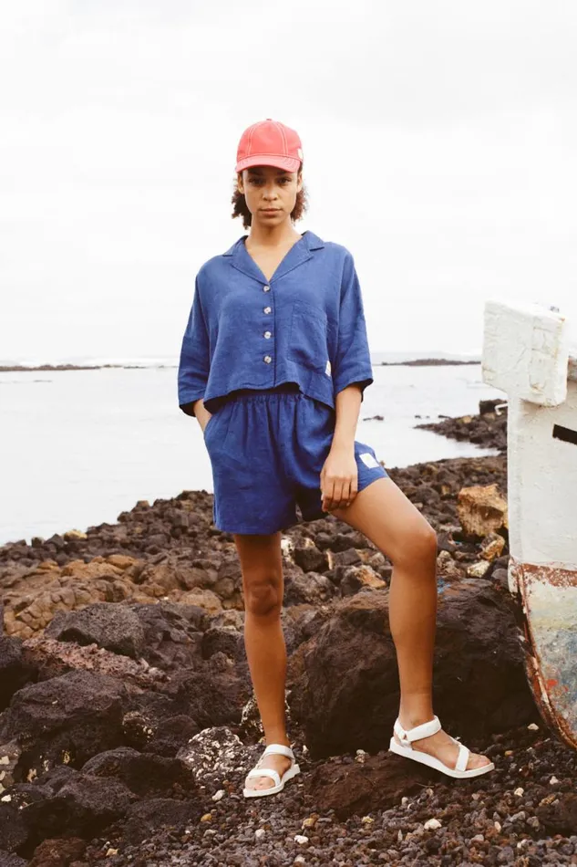 LF Markey Shorts Women Basic Linen Shorts Cobalt