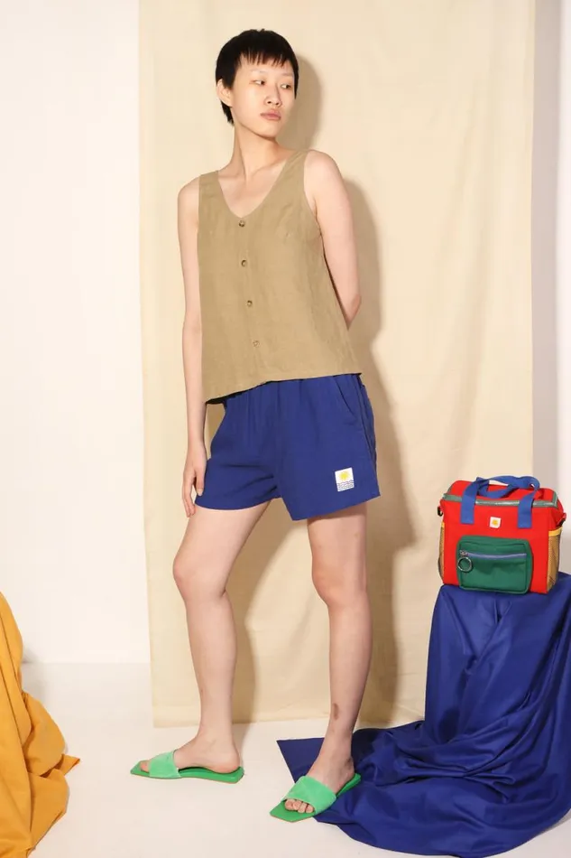LF Markey Shorts Women Basic Linen Shorts Cobalt