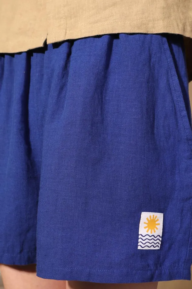 LF Markey Shorts Women Basic Linen Shorts Cobalt