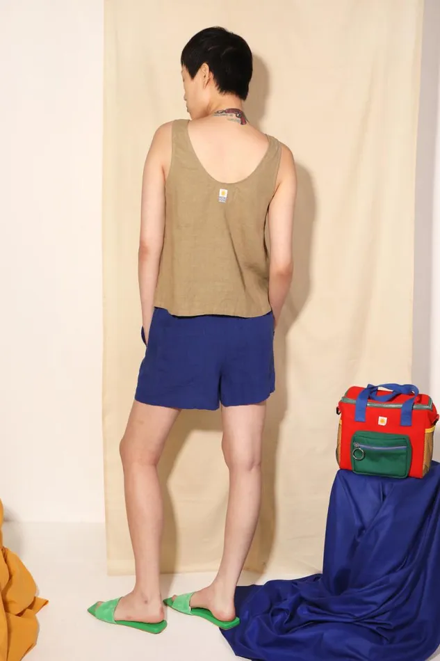 LF Markey Shorts Women Basic Linen Shorts Cobalt