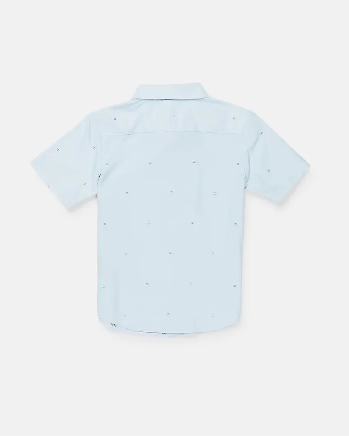 Little Boys Bankstone Short Sleeve Shirt 8211 Light Blue Kids Volcom Shirts and Flannels