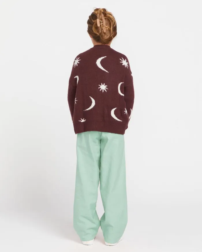 Little Girls Nyte Stone Cardigan 8211 Espresso Kids Volcom Hoodies and Sweatshirts