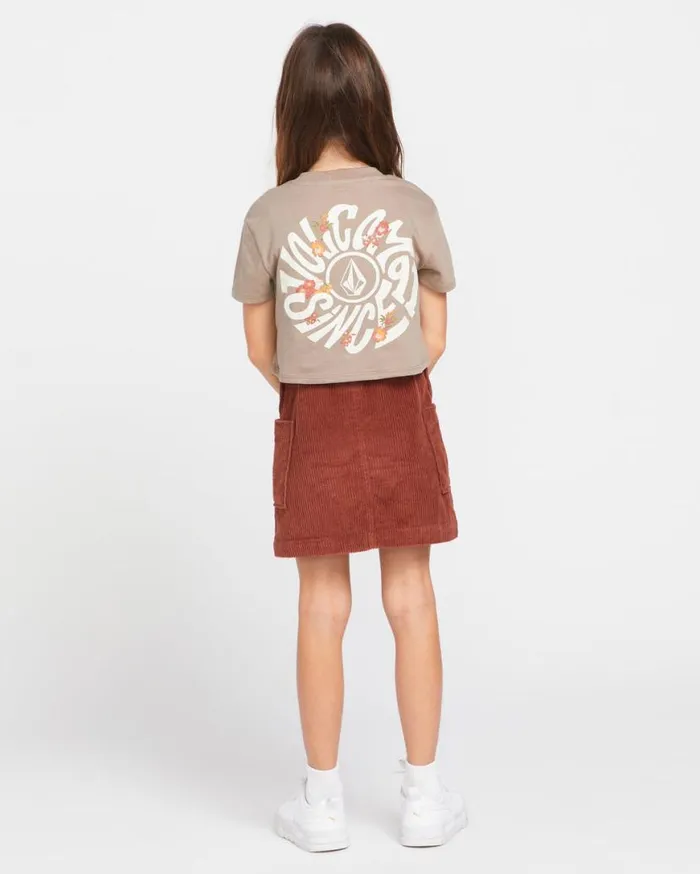Little Girls Pkt Dial Short Sleeve Tee 8211 Moondust Kids Volcom TShirts and Tanks